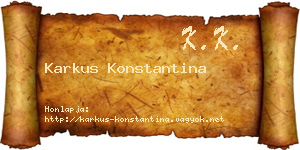 Karkus Konstantina névjegykártya